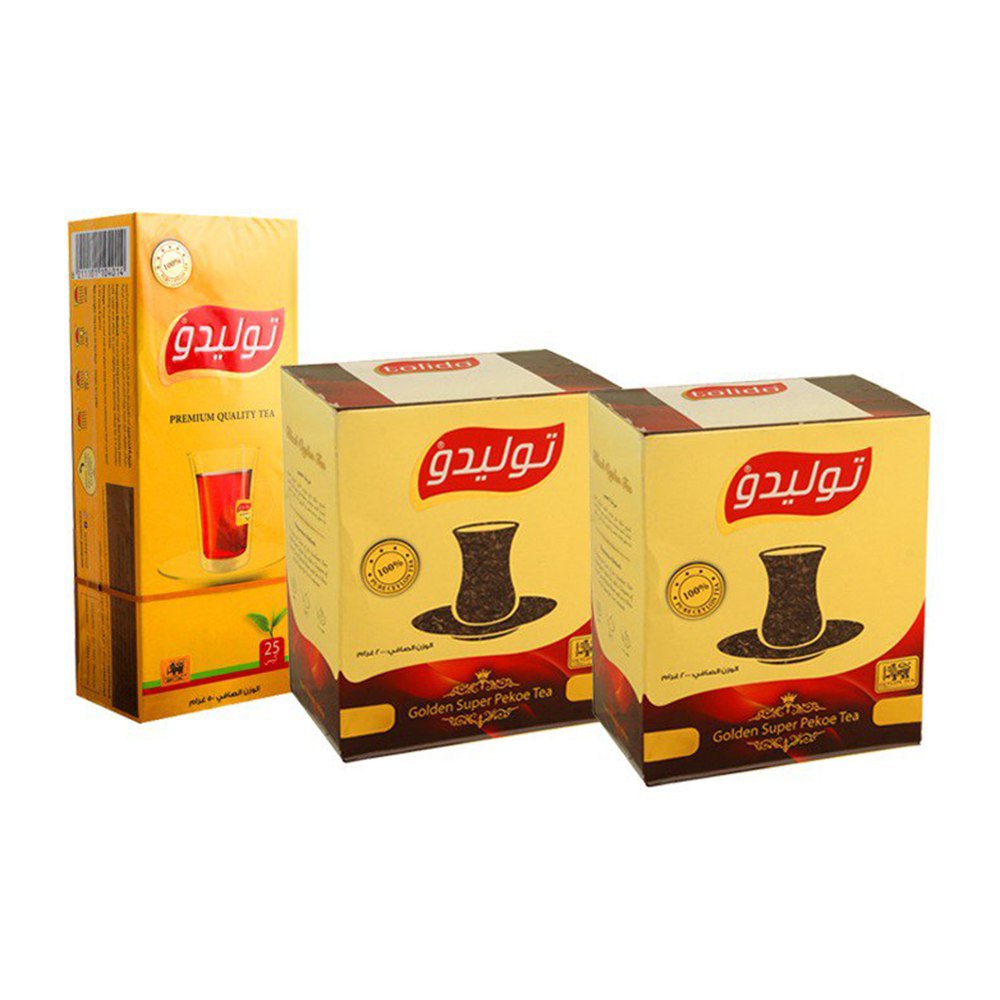 توليدوا - شاي سوبر بيكو الذهبي 200 غرام 2 علب + 25 ظرف شاي