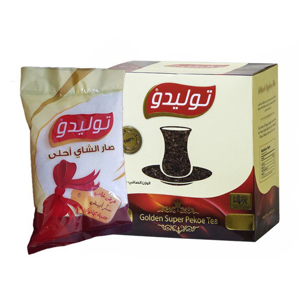 توليدوا - شاي سوبر بيكو الذهبي 400 غرام + 500 غرام سكر